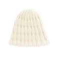 thumbnail image 4 of Dyfzdhu Women Warm Solid Twist Knit Crochet Pile Hat Pullover Cap Beige, 4 of 4