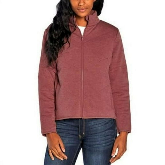 Three Dots Women's Cozy Midweight Insulated Quilted High Low Hem Zip Jacket