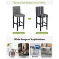 thumbnail image 3 of Blue and Brown Geometric Stripe Pattern Bar Stool Covers Set of 2, Stretch Washable Bar Chair Covers with Backs, Removable Pub Counter Height Chair Cover for Kitchen Dining Room Cafe, 3 of 7