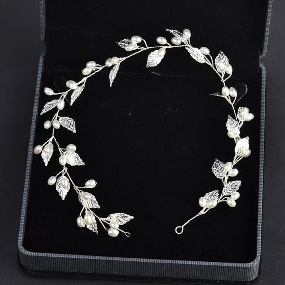Milisten Silver Wedding Headband with Pearls Classic Bridal Headpiece Lightweight Comfortable Accessory