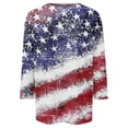 thumbnail image 5 of Conairie Patriotic Shirts For Womens 3/4 Sleeve Crew Neck Loose 4th of July T Shirt With American Falg Print Basic Work Tee Vacation Clothes Red S, 5 of 5