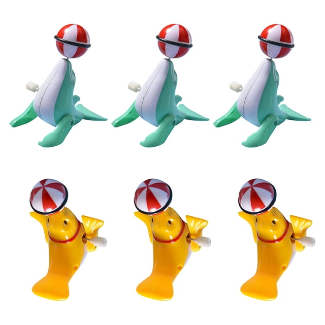 6 juguetes de cuerda con forma de león marino (color aleatorio)