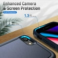 thumbnail image 3 of Heavy Duty Phone Case Designed for Apple iPhone SE,8,7 Case with 1Pc Tempered Glass Screen Protector, Shockproof Dropproof Anti-Scratch Phone Case Cover for Apple iPhone SE,8,7,Blue, 3 of 6