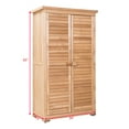 thumbnail image 2 of Gymax Outdoor 63'' Tall Wooden Garden Storage Shed Fir Wood Shutter Design Lockers, 2 of 6