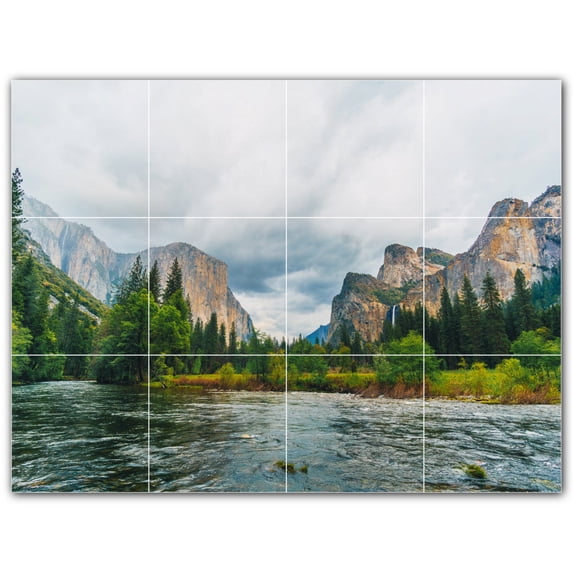 Picture-Tiles.com: River Ceramic Tile Wall Mural WAL500903-43XL. 48"W x 36"H using (12) 12" x 12" Ceramic Tiles-Satin Finish