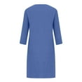 thumbnail image 6 of Miluxas Dresses for Women Casual 3/4 Sleeve Dress Trendy Fall Spring Vacation Travel Airport Outfits Light Blue XXL(XXL), 6 of 7