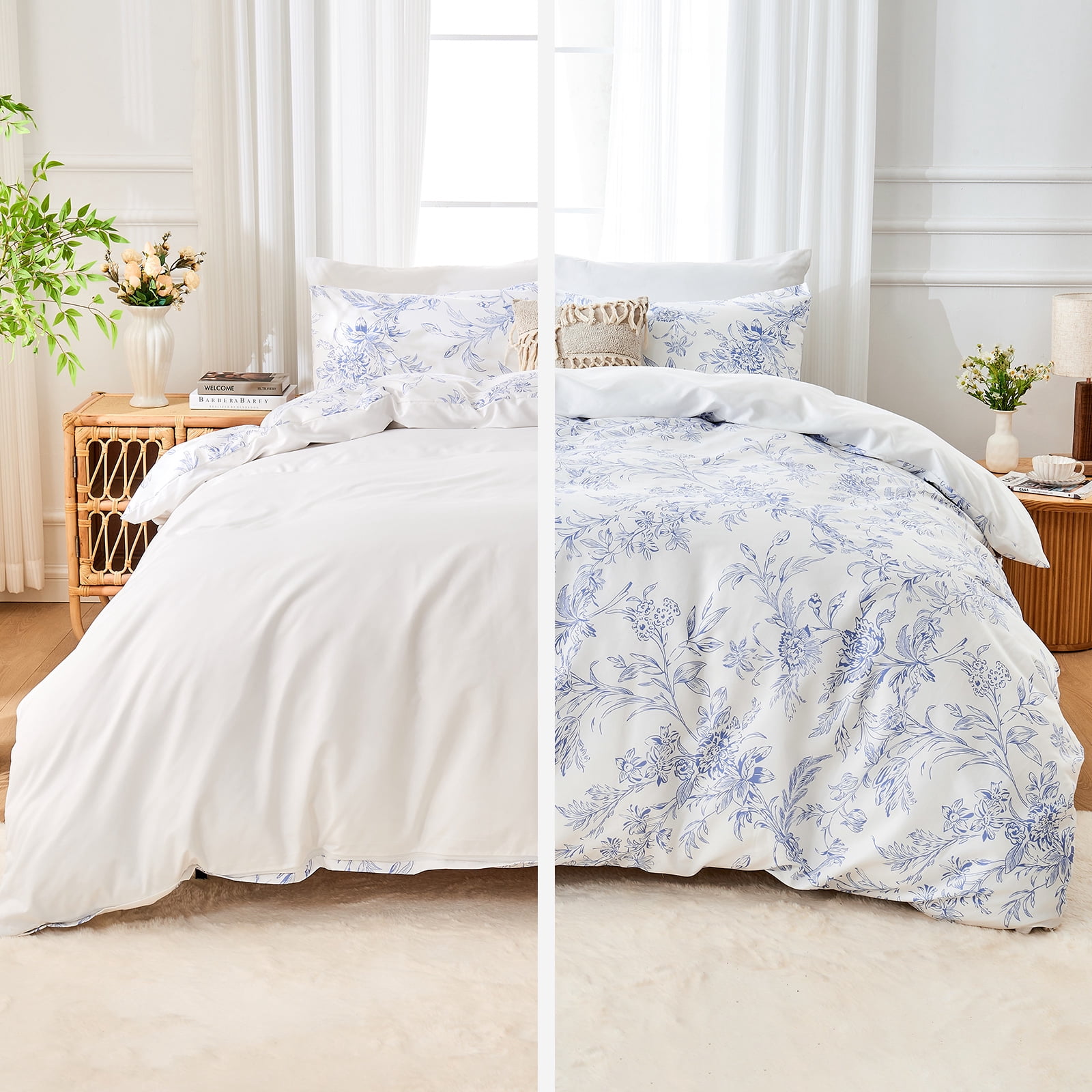 Hitime King Duvet Cover Set, Soft & Breathable Microfiber 3 Pieces King Bedding Sets, Pattern King Comfy Duvet Cover Set, with Zipper Closure (King)