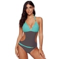thumbnail image 3 of Toystoory estilo Push Up de retales, traje de baño para mujer, traje de baño Sexy para fiesta de verano Traje de baño café verde lago S, 3 of 6