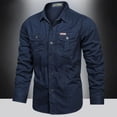 thumbnail image 5 of 2023 Cargo Shirt Men Long Sleeve Casual Cotton Shirts High Quality Camisa Militar Overshirt Brand Clothing Black Blouses 5XL, 5 of 6