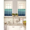 thumbnail image 5 of Teal Blue Ombre 2 Panel Kitchen Curtains for Small Windows, Modern Abstract Art Texture Bathroom Tier Curtain, Short Window Treatment for Bedroom/Living Room 55"x24", 5 of 6