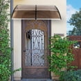 thumbnail image 3 of 80 * 38in Door and Window Protective Cover Outdoor Awning Polycarbonate Cover Ultraviolet Rays rain and Snow Sun Protection Aluminium Strips Before and After The Canopy Brown, 3 of 8