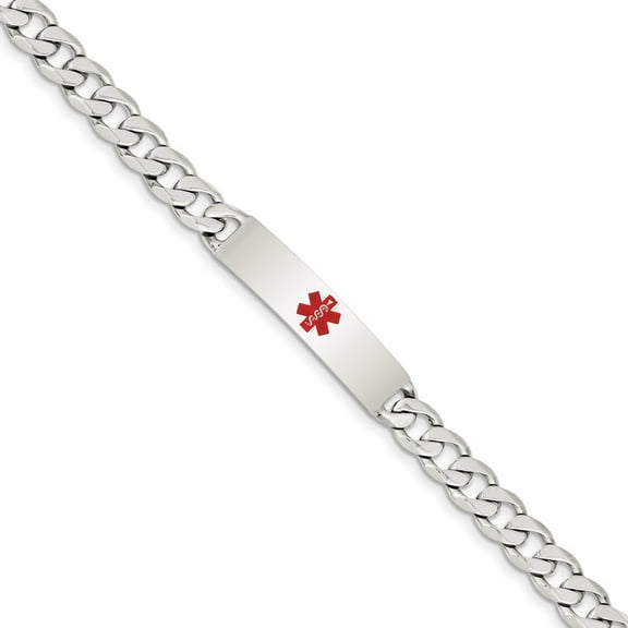 FJC Finejewelers Sterling Silver Polished Medical Curb Link Id Bracelet