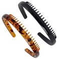 thumbnail image 3 of 2 diademas con peine de dientes para mujer, diadema dentada, aros antideslizantes para peinar el cabello., 3 of 8
