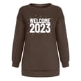 thumbnail image 4 of Chandail en Molleton de Noël pour Femmes 2023 Classique Nouvel An Imprimé de Noël Col Rond Manches Longues Chandail en Molleton Ample en Solde, 4 of 7