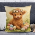 thumbnail image 3 of Easter Doodle Pillowcase for Kids – 18x18in Soft Polyester Cushion Cover, Hidden Zipper, DIY Holiday Decoration, Gift for Children, Indoor & Outdoor Use, 3 of 5