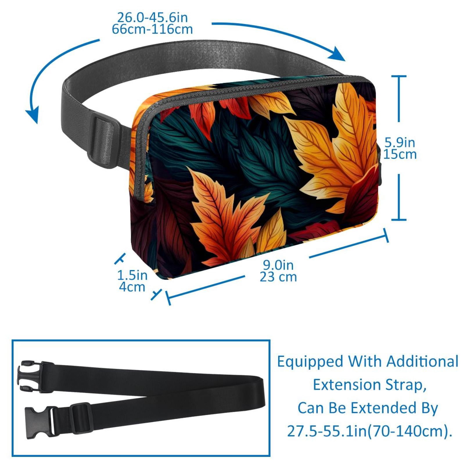 Thanksgiving leaves Lightweight Adjustable Crossbody Bag Fanny Pack Running Belt Extension Strap Unisex