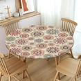 thumbnail image 2 of Round Fitted Tablecloth with Elastic Edge,Water&Stain-Resistant Wipeable Picnic Multi-Color Medallion Table Cover for 40"-44" Found Tables Reusable Dots Geometric Table Cloth for Dinner,Outdoor,Patio, 2 of 4