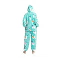thumbnail image 4 of DHFJKG Unisex Adult Fuzzy Onesie Hoodie Jumpsuits Pajamas Loungewear Flannel Printed Zipper One Piece With Hood For Night Party Comfort Homewear, 4 of 9
