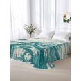 thumbnail image 5 of Turquoise Starfish Twim XL Size Flat Sheet, Wrinkleproof & Fadeproof Cooling Flat Bed Sheet Only, Ocean Nautical Seahorse Coral Shell Breathable Soft Bedding Top Sheets 66 x 102 Inches, 5 of 8