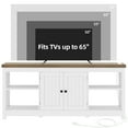 thumbnail image 6 of Dextrus White TV Stand up to 65 Inches w/Power Outlets, Farmhouse Entertainment Center Cabinet with Storage for Living Room, 6 of 12