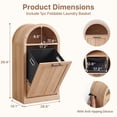 thumbnail image 3 of YDN Tilt Out Home Trash Cabinet with Arched Design - Wooden Laundry Hamper W/ Metal Handle & Hooks, 10 Gal Hidden Garbage Can Cabinets Trash Can Storage Organizer for Kitchen, Living Room,Nature, 3 of 10