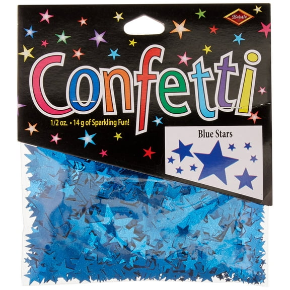 Beistle Stars Assorted Sizes Cutout Plastic Confetti, 1 Pack, Blue