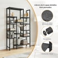 thumbnail image 3 of Librero, Librero 8 Capas de 180 cm, Libreros Organizador, Grande libreros Minimalista,Estantería Adecuada para Dormitorio, Oficina, Garaje, Salón, Cocina, Tamaño:180 * 24 * 120CM (Negro), 3 of 7