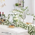 thumbnail image 5 of 8 Pack 8 FT Flower Garland Artificial White Rose Vine, Fake Flower Hanging Rose Ivy for Weddings Birthday Party Home Garden Craft Art Decorations, 5 of 5