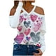 thumbnail image 1 of Blusa de moda para mujer, camisetas de cobertura con cuello en V de manga larga, camisetas sueltas informales con estampado de corazones Pompotops  FGAJ13219, 1 of 5