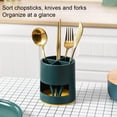 thumbnail image 4 of Naiovety Soporte para cepillo de dientes, desmontable, lavable, 4 rejillas, cuchara de ventilación para inodoro, palillos, rebanador, soporte Almacenamiento y organización del hogar Verde, 4 of 6