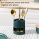 thumbnail image 4 of Moyic Soporte para de dientes, lavable, 4 rejillas, cocina, baño, drenaje, ventilación, palillos, rebanador, soporte de Almacenamiento y organización del hogar Blanco, 4 of 6