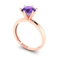 thumbnail image 2 of Solitaire Engagement Ring for Women - 1.5ct Natural Amethyst in 14K Rose Gold Promise Ring, 2 of 6