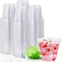 200 Pack 9 oz Clear Plastic Cups, 9 Ounce Disposable Plastic Drinking Cups, Crystal Clear PET Plastic Cups for Parties, Wedding, Christmas Day
