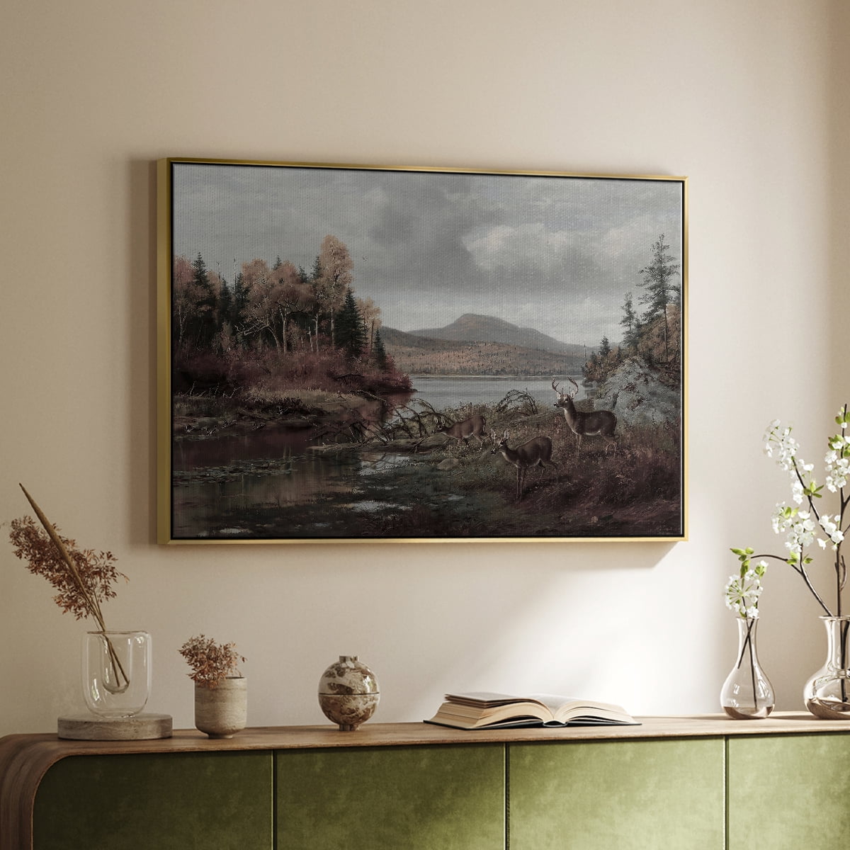Vintage Landscape-XXVI By Wexford Home Framed in Gold Wood Gallery Wrapped Canvas 17 in. x 25 in.