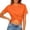 30#Orange, variant on Women's Summer Causal Short Sleeve Blouse Round Neck Crop Tops Twist Front Tee T-Shirt Fashion Pullover Orange,Size S