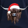 thumbnail image 3 of CafePress - Highland Cow Santa Hat Xmas Long Sleeve T Shirt - Women's Long Sleeve Graphic Tee Casual Fit, 3 of 4