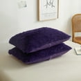 thumbnail image 4 of XeGe Luxury Plush Shaggy Duvet Cover Set, Ultra Soft 3 Pieces Fluffy Comforter Cover Set, Faux Fur Fuzzy Bedding Set (1 Furry Duvet Cover+2 Throw Pillow Shams), Zipper Closure (Queen, Purple), 4 of 7