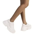 thumbnail image 4 of Berness Women Chunky Platform Sneakers Lace Up Fashion Trainers Thick Sole Casual Walking Light Weight Shoes BLAIR Beige Ivory Off-White 11, 4 of 5