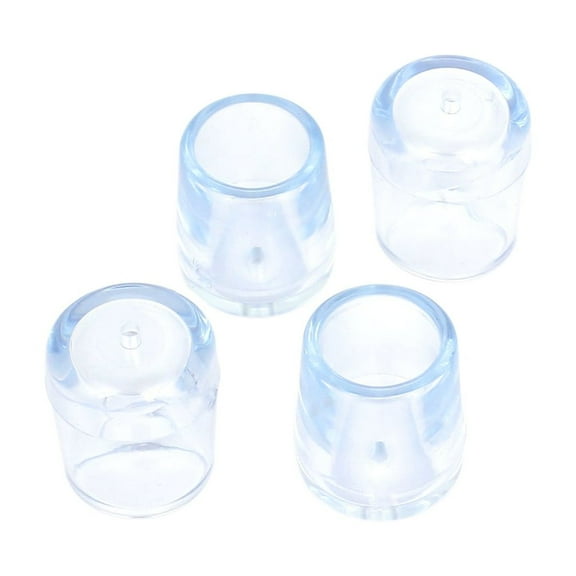 Unique Bargains 4Pcs Clear Rubber Table Chair Leg Tips Furniture Protectors 15mm Inside Dia