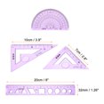 thumbnail image 2 of Uxcell Ruler Set 4piece 20cm Soft Straight Ruler Protractor Triangle Measuring Tool with Wavy Line Purple, 2 of 6