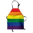 thumbnail image 1 of Pride Apron, Simplistic Design of LGBT Flag Rainbow Colors Gender Freedom Gay Community Love Wins, Unisex Kitchen Bib with Adjustable Neck for Cooking Gardening, Adult Size, Multicolor, by Ambesonne, 1 of 4