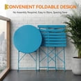 thumbnail image 5 of 3 Piece Patio Bistro Set, Folding Patio Bistro Table and Chairs Set of 2, Outdoor Patio Furniture Set, Metal Structure, No Assembly Need, for Balcony Yard Garden, 5 of 8