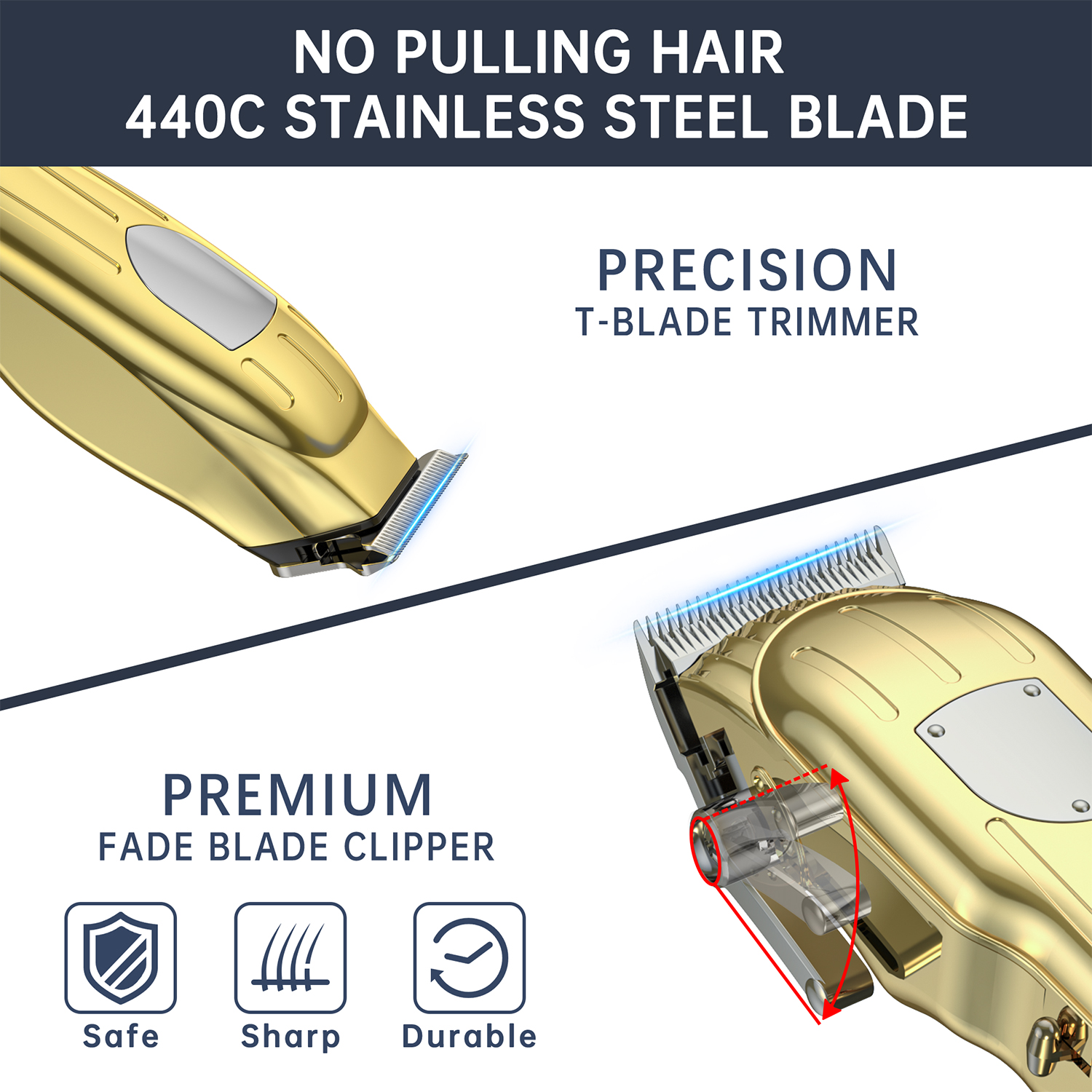 Cshidworld Professional Hair Clipper Kit with T-Blade Trimmer photo 7