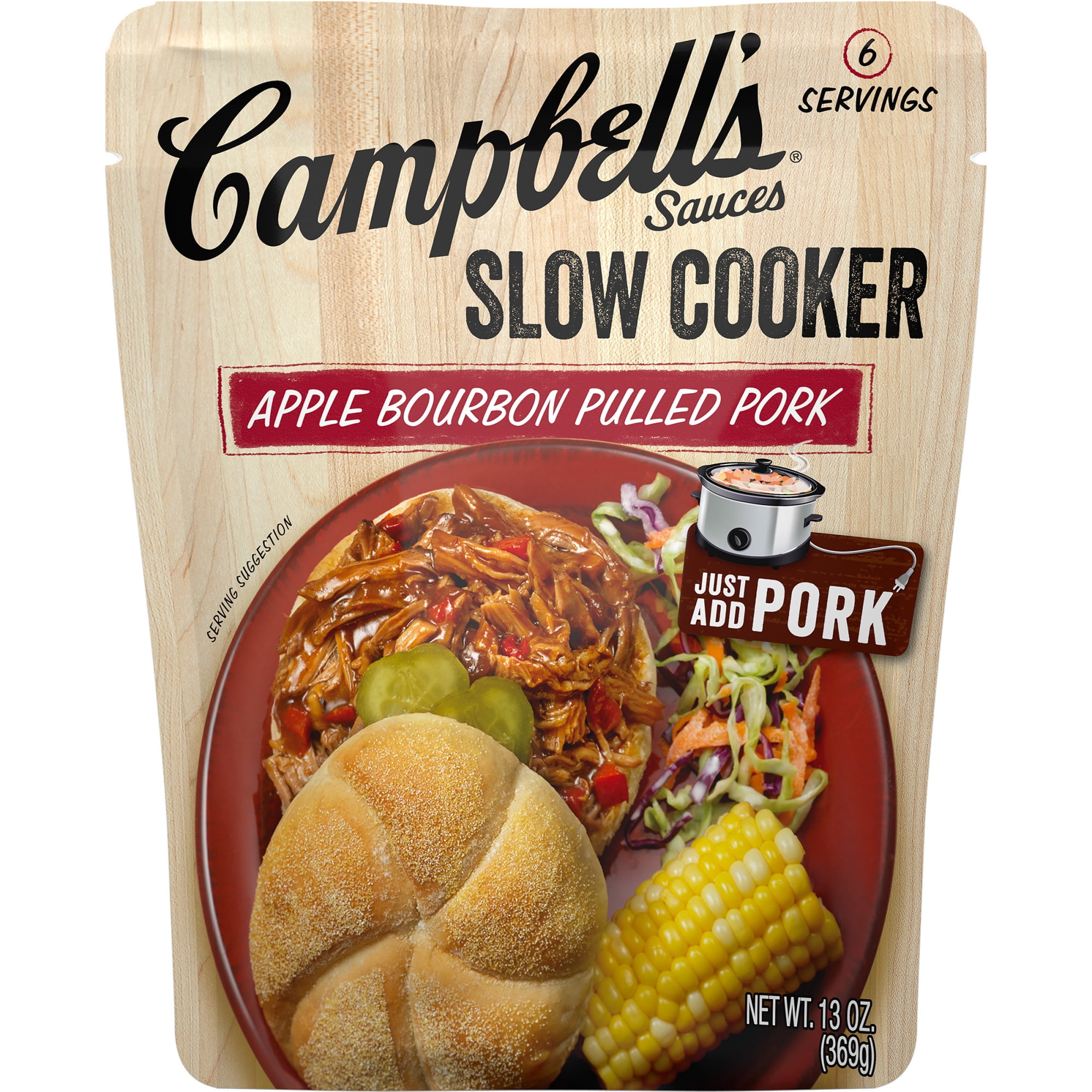 Campbell's Slow Cooker Sauces Apple Bourbon Pulled Pork, 13 oz.