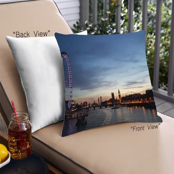 Ahgly Company Sites Big Ben Outdoor Throw Pillow, 18 inch by 18 inch