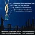 thumbnail image 2 of Gem Stone King 10K Yellow Gold London Blue Topaz and Lab Grown Diamond Pendant Necklace for Women | 0.69 Cttw | Gemstone November Birthstone | Emerald Cut 6X4MM | With 18 inch Chain, 2 of 6