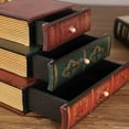 thumbnail image 3 of Vintage Style Simulation Book Organizer Box, Wooden Fake Book Decor with Pull-Out Drawer for Office Shelf., 3 of 8