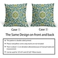 thumbnail image 6 of Teal Green Boho Pillow Covers 18 X Inch Bohemian Ethnic Carpet Style Vintage Flower Print Decorative Throw Pillows Outdoor Linen Square Cushion Case Farmhouse Decor Set of 2, 6 of 6