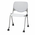 thumbnail image 6 of KFI Studios KOOL Armless Stacking Chair with Casters, White Back, Brownstone Seat, 6 of 7