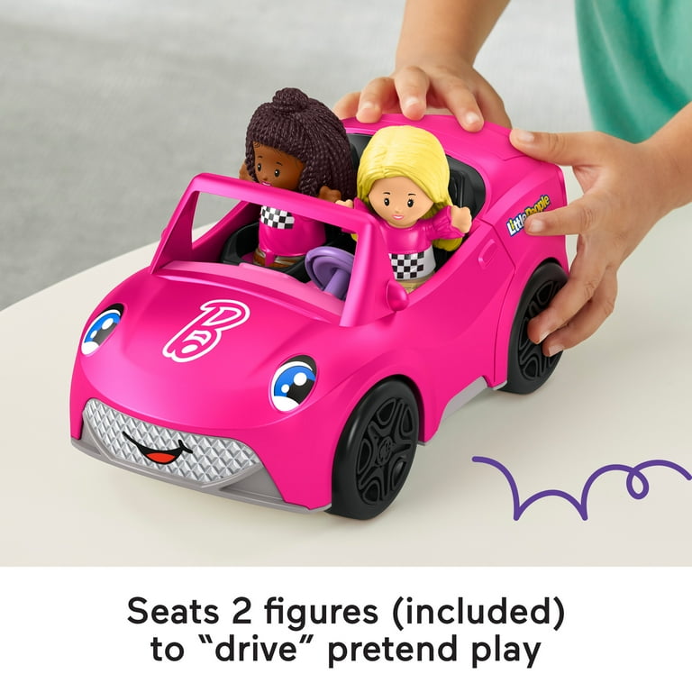 Fisher-Price Little People Barbie Convertible Toy Car with Music Sounds & 2 Figures for Toddlers